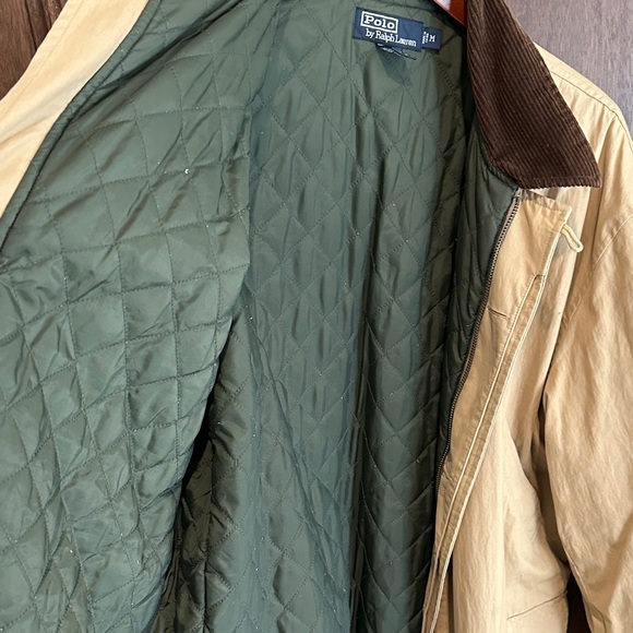 Polo by Ralph Lauren Tan Field Jacket with Brown Collar - Picture 5 of 6